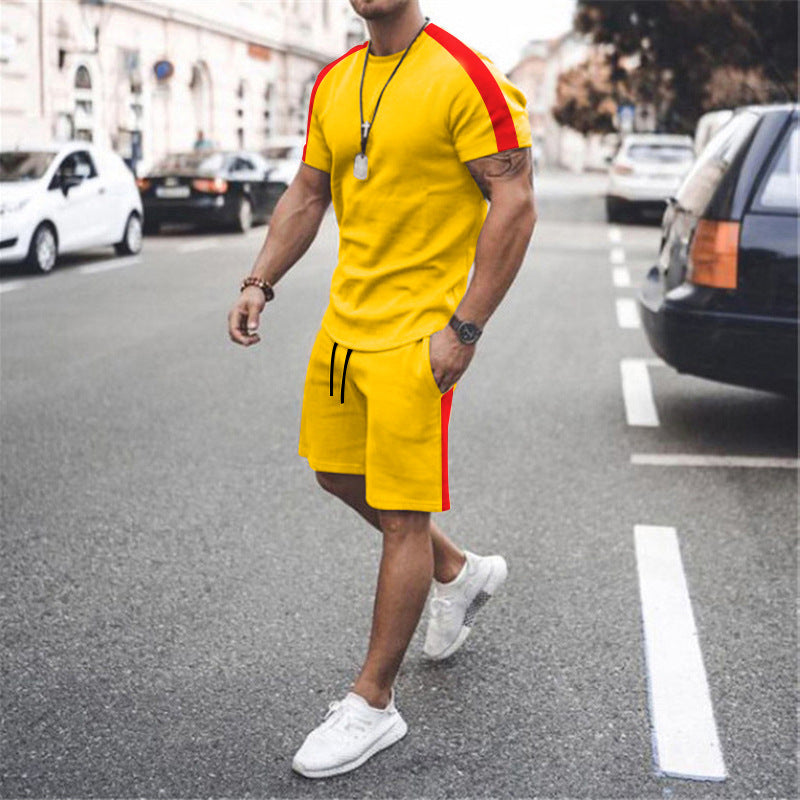 New Men's Short Sleeve Shorts Athletic Suit-HighTouch