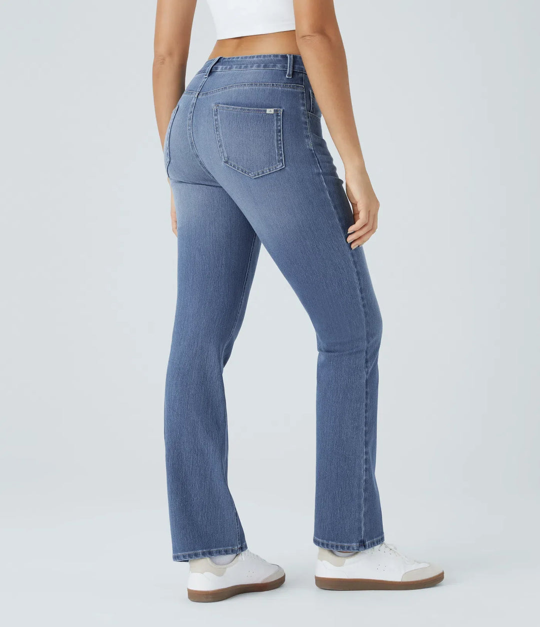 Bootcut Jeans Women High Waisted Washed Stretch Pockets