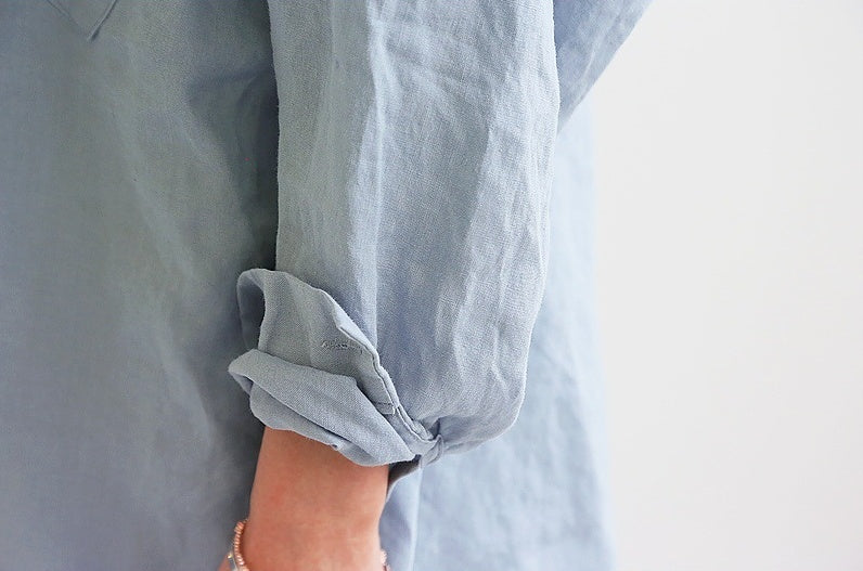Cotton & Linen Dress Shirt | Long Sleeve Cotton Blend-HighTouch