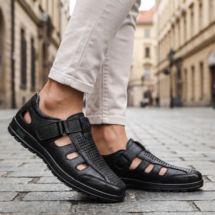 Men's Leather Sandals Comfortable Casual Summer Shoes