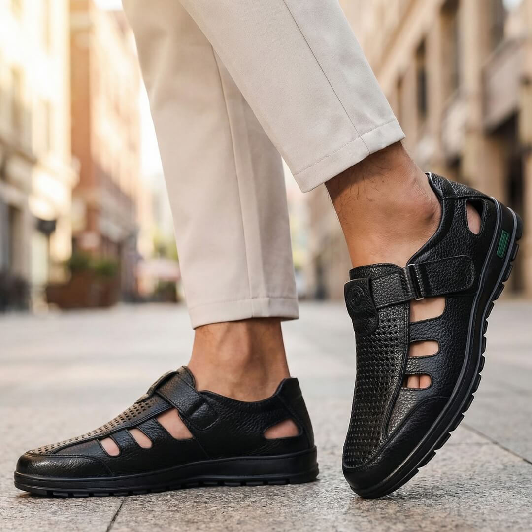 Men's Leather Sandals Comfortable Casual Summer Shoes