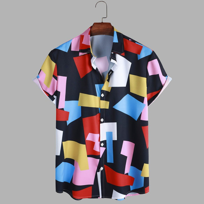 Men s Geometric Print Shirt-HighTouch