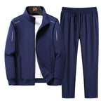 Men’s Casual Sports Tracksuit Set – Long Sleeve Coat & Trousers-HighTouch