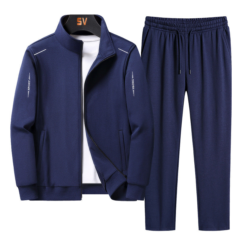 Men’s Casual Sports Tracksuit Set – Long Sleeve Coat & Trousers-HighTouch