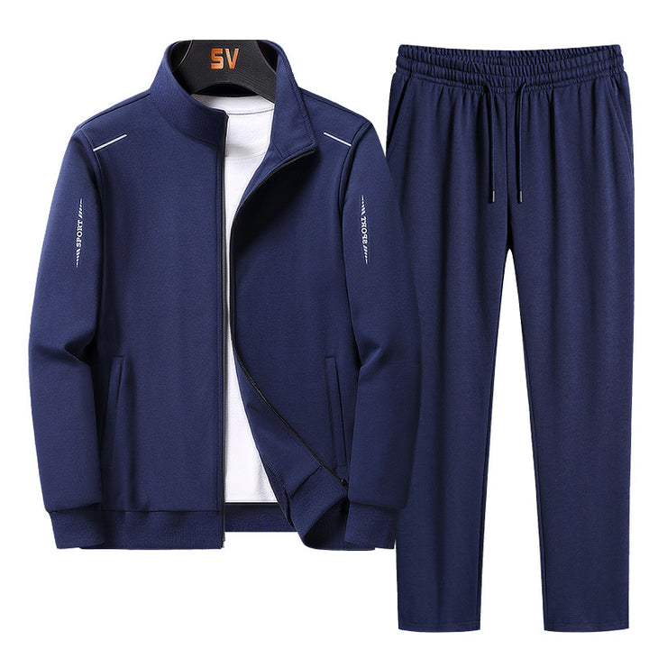 Men’s Casual Sports Tracksuit Set – Long Sleeve Coat & Trousers-HighTouch
