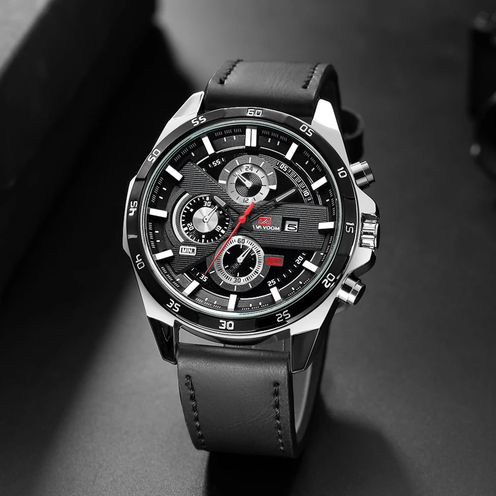 Men's Chronograph Leather Watch – Maverick