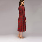 Women's Plaid Long Sleeve Dress – Soft Cotton Casual Shirt Dress-HighTouch