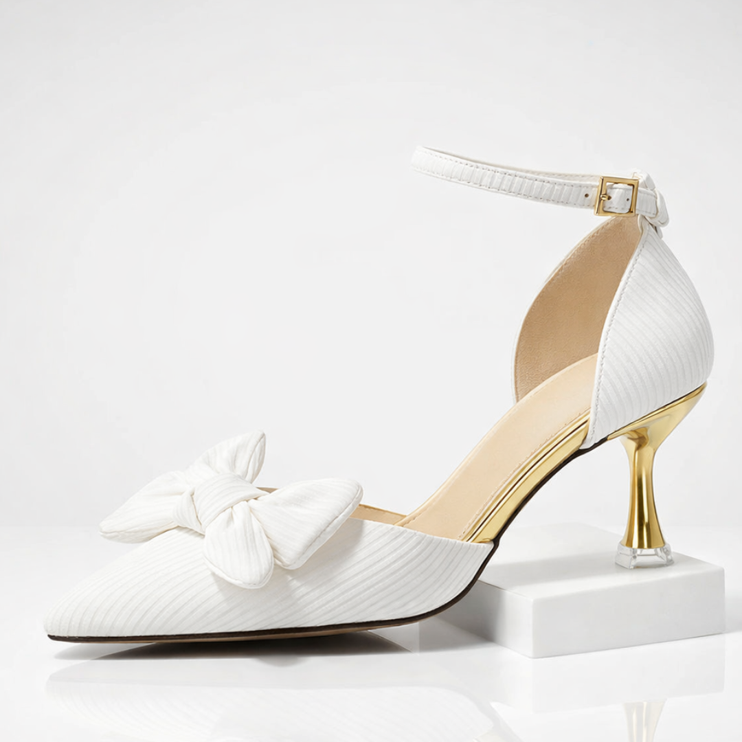 Women's Bow Heels – Elegant Pointed Toe Pumps