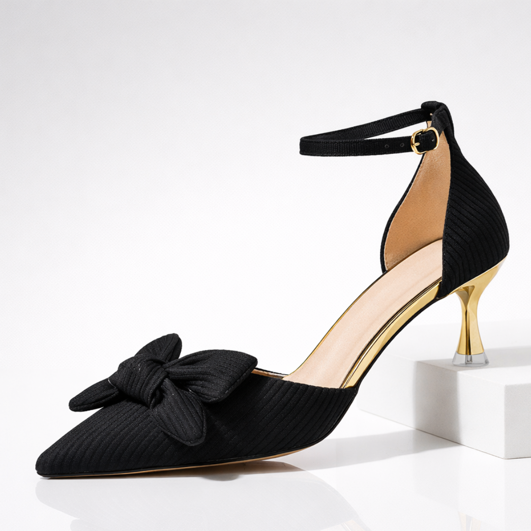 Women's Bow Heels – Elegant Pointed Toe Pumps