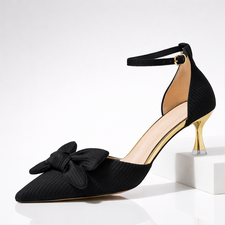 Women's Bow Heels – Elegant Pointed Toe Pumps