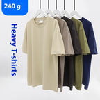 Drop-Shoulder Cotton Tee Men's Heavy T-Shirt-HighTouch