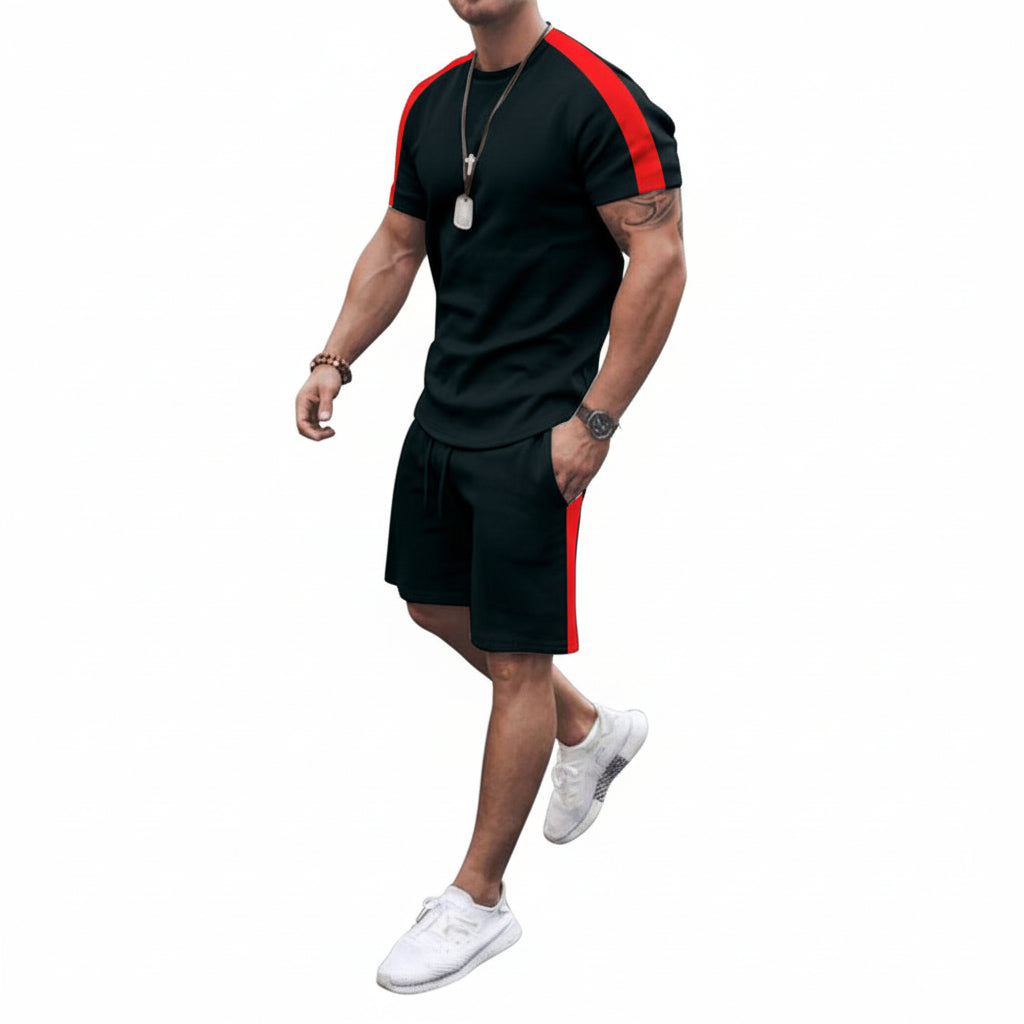 New Men's Short Sleeve Shorts Athletic Suit-HighTouch