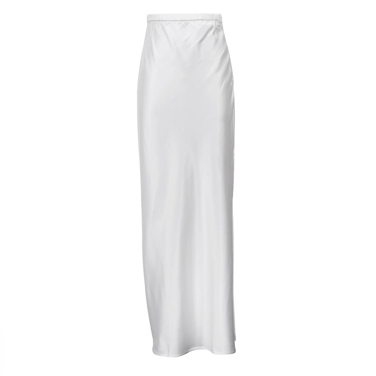 Women's Elegant Solid Color Hip Skirt – Zipper Detail Pencil Skirt-HighTouch