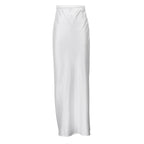Women's Elegant Solid Color Hip Skirt – Zipper Detail Pencil Skirt-HighTouch