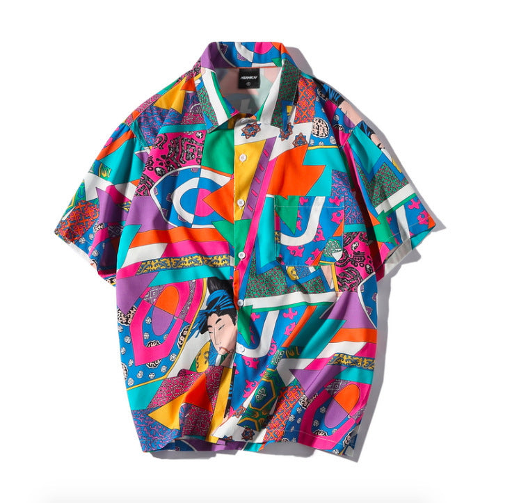 Men Loose Hip Hop Shirt-HighTouch