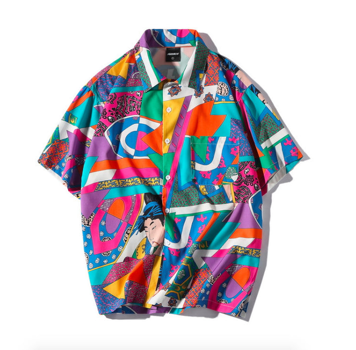 Men Loose Hip Hop Shirt-HighTouch