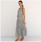Women's Printed Maxi Lace Dress – Romantic Long Dress-HighTouch