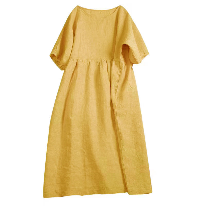 Loose Mori Doll Sleeve Cotton Linen Skirt-HighTouch
