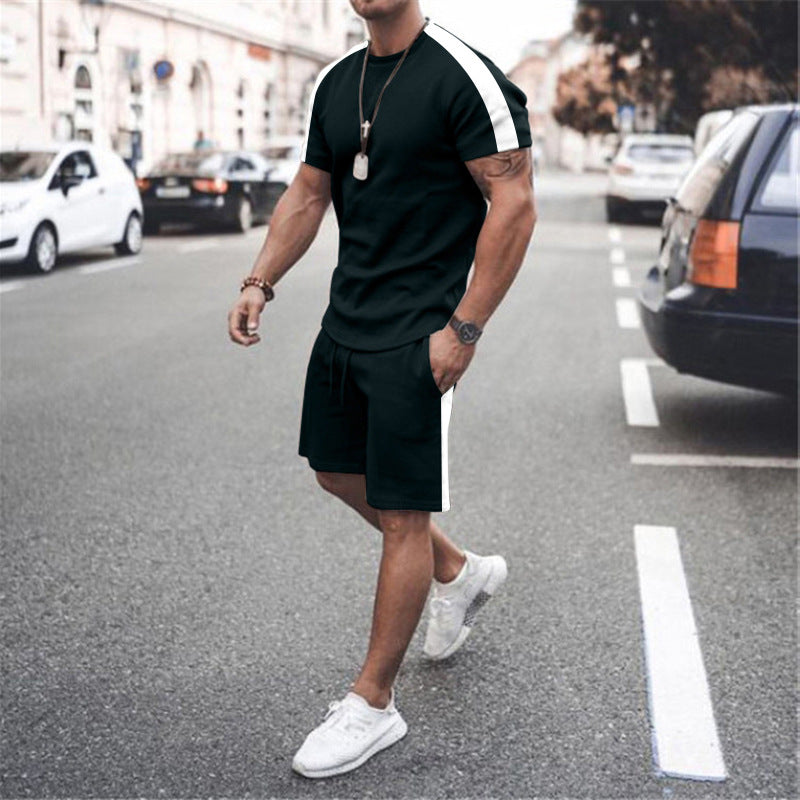 New Men's Short Sleeve Shorts Athletic Suit-HighTouch