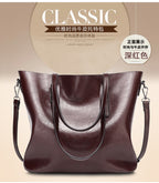 Oil-Wax Artificial Leather Tote – Large-Capacity, Vintage Finish & Elegant Shoulder Bag-HighTouch