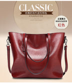 Oil-Wax Artificial Leather Tote – Large-Capacity, Vintage Finish & Elegant Shoulder Bag-HighTouch