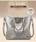 Oil-Wax Artificial Leather Tote – Large-Capacity, Vintage Finish & Elegant Shoulder Bag-HighTouch