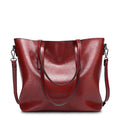 Oil-Wax Artificial Leather Tote – Large-Capacity, Vintage Finish & Elegant Shoulder Bag-HighTouch