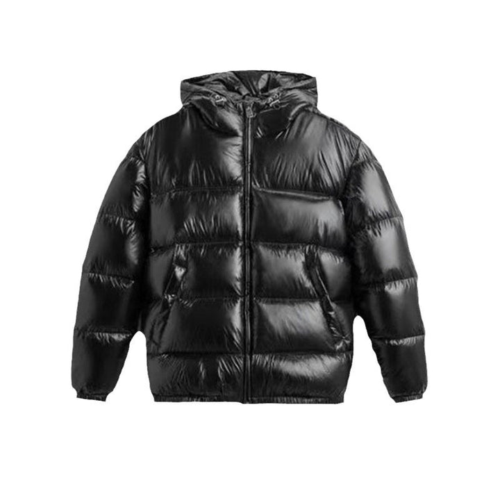 Men’s Black Hooded Cotton Jacket-HighTouch