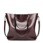 Oil-Wax Artificial Leather Tote – Large-Capacity, Vintage Finish & Elegant Shoulder Bag-HighTouch