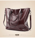 Oil-Wax Artificial Leather Tote – Large-Capacity, Vintage Finish & Elegant Shoulder Bag-HighTouch
