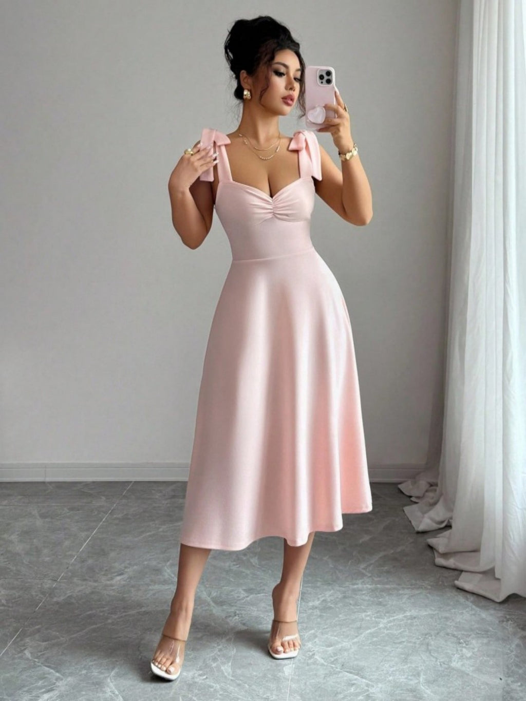 Women's Sleeveless Maxi Dress – Mid-Rise Solid Color Collection-HighTouch