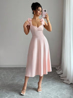 Women's Sleeveless Maxi Dress – Mid-Rise Solid Color Collection-HighTouch