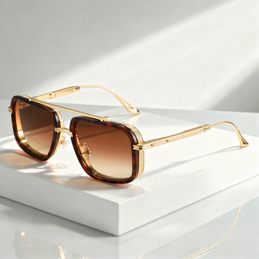Men's Square Sunglasses with UV400 Protection