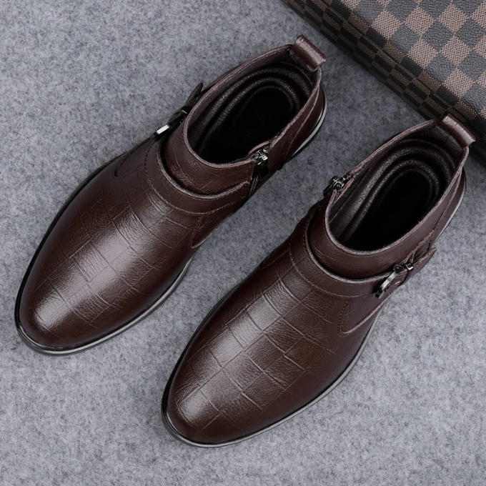 Men's Leather Zip Boots – Braxton