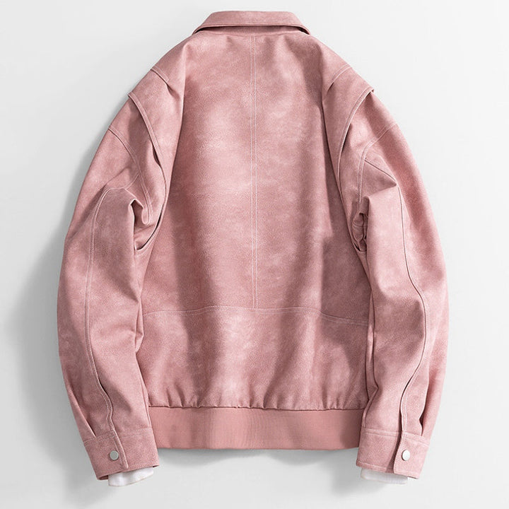 Men's Vegan Leather Bomber Jacket