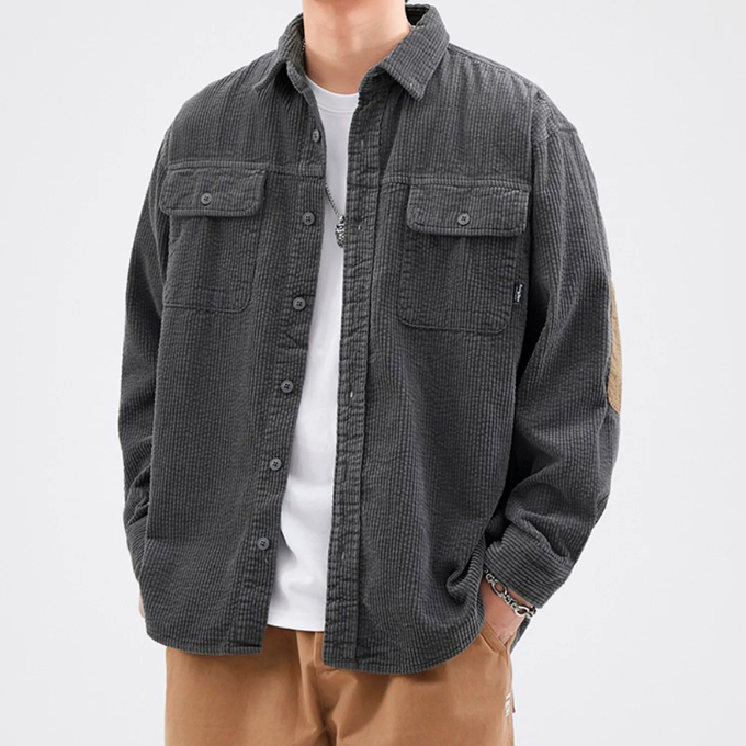 Men's Corduroy Button-Up Shirt – Relaxed Fit