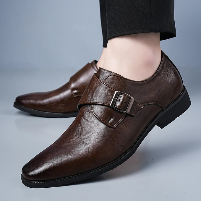 Men’s Full-Grain Leather Monk Shoes – Smart Style