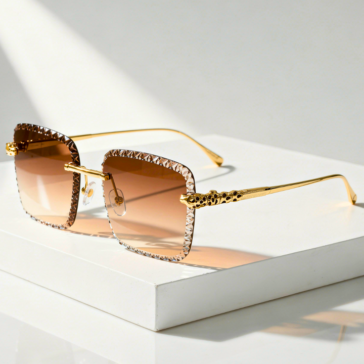 Women's Rimless Sunglasses with UV400 Protection