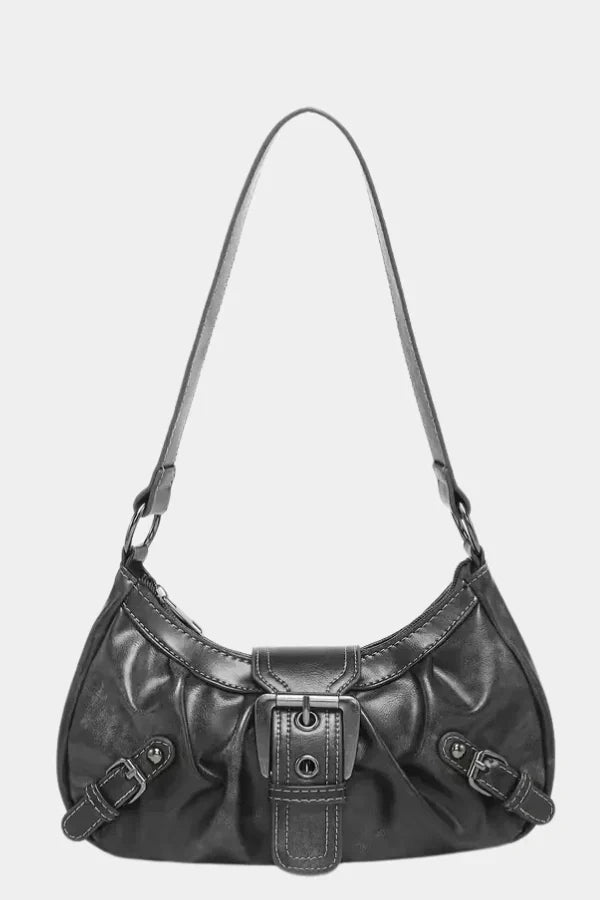 Adriel Shoulder Bag - PU Leather Statement Buckle Style