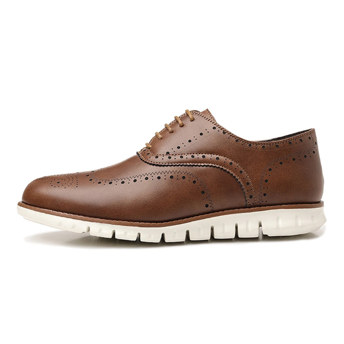 Men's Brogue Sneakers | Casual Leather Wingtip Dress Shoes