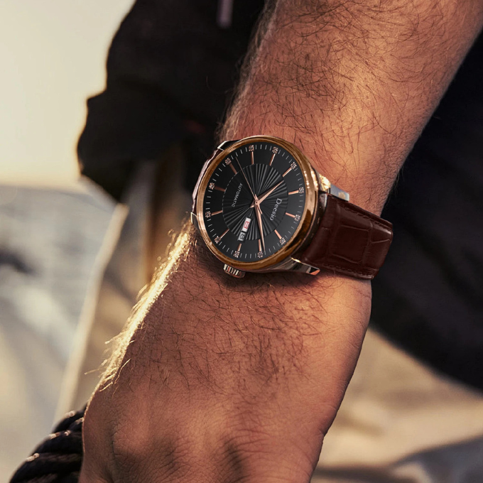 Men's Leather Watch – Deesio Classic Chronograph