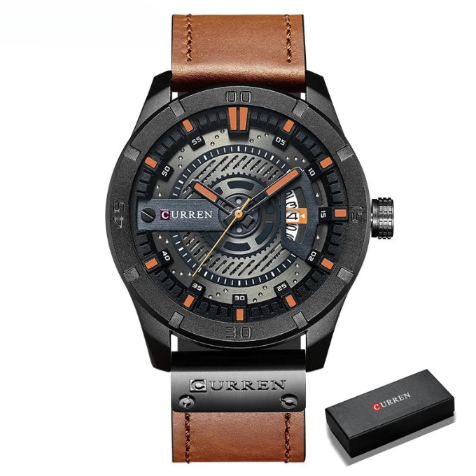 Men's Leather Watch – Curren Classic Chronograph