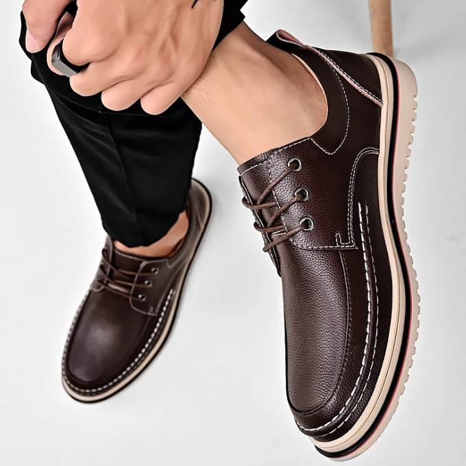 Men’s Leather Derby Shoes – Lightweight Comfort