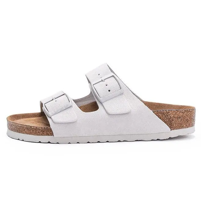 Retro Explosion Belt Buckle Sandals Cross-Border Plus Size Flat Slippers for Men Women Summer