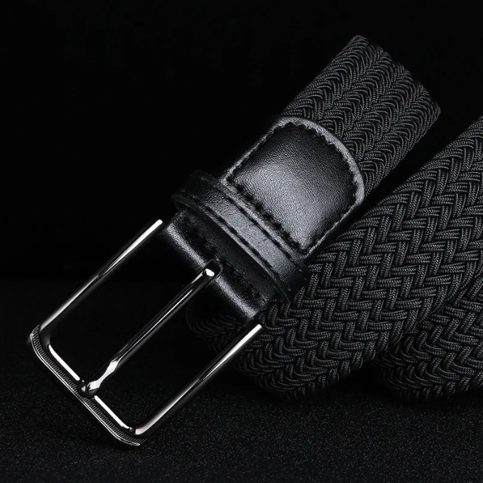 Men's Braided Leather Belt with Cowhide