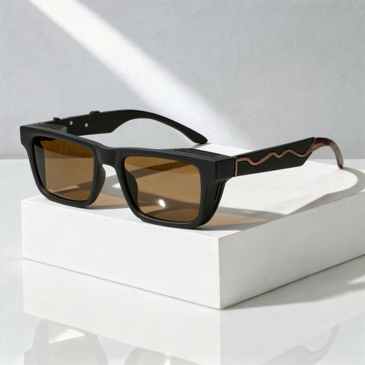 Men's Rectangular Sunglasses with UV400 Protection