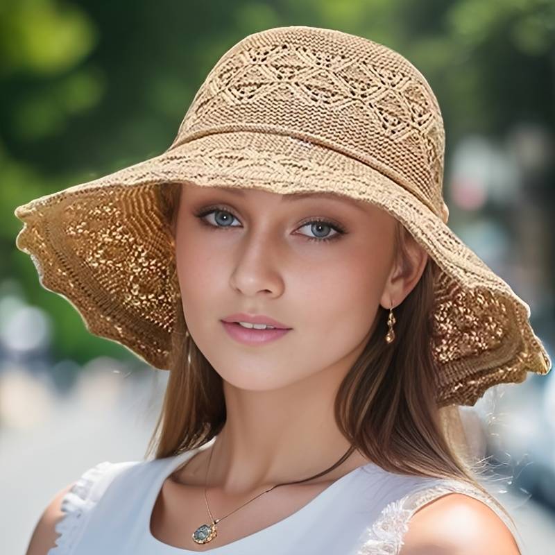 Brianna | Elegant wide-brimmed folding sun hat-HighTouch