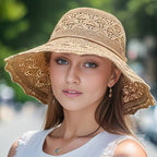 Brianna | Elegant wide-brimmed folding sun hat-HighTouch