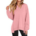 Ember | Women's Oversized V-Neck Sweatshirt Tunic Long Sleeve
