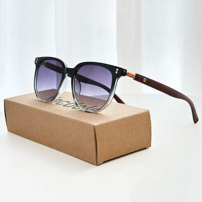 Men's Square Sunglasses – Crownwood Wood Accent